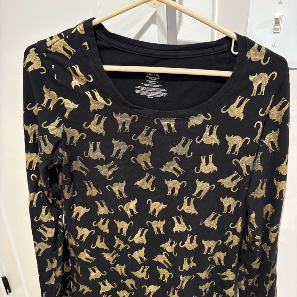 No Boundaries Black Top with Gold Accents